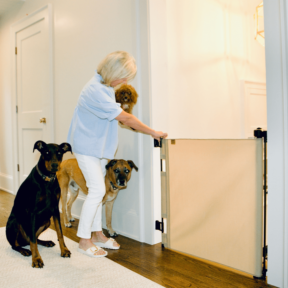 Crafted Gates Co. Oil Waxed Canvas Pet Safety Gate- Strolleria