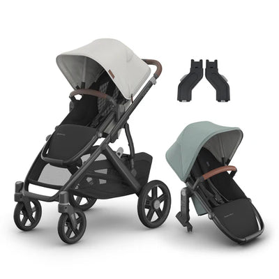 UPPAbaby Vista V3 Two in Tow Bundle (Stroller + RumbleSeat + Adapters)