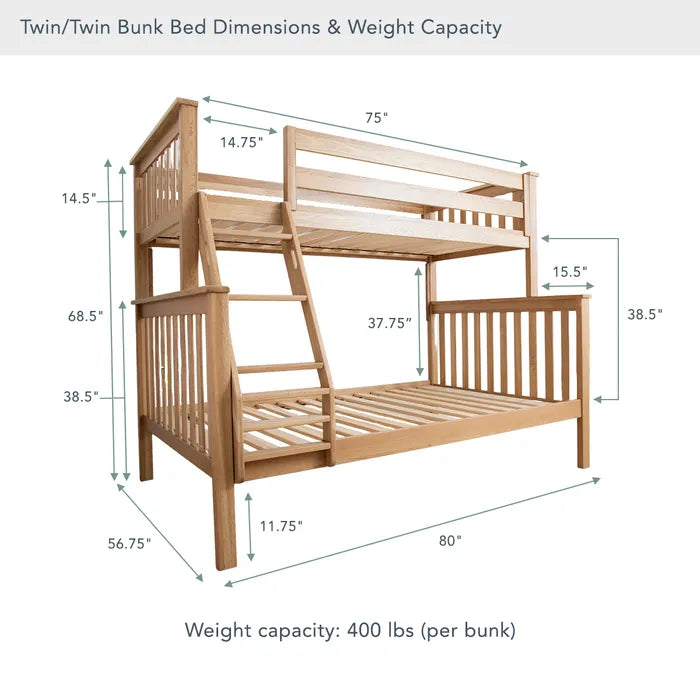 Naturepedic Savona FSC®-Certified Oak Kids Bed/Bunk Bed- Strolleria