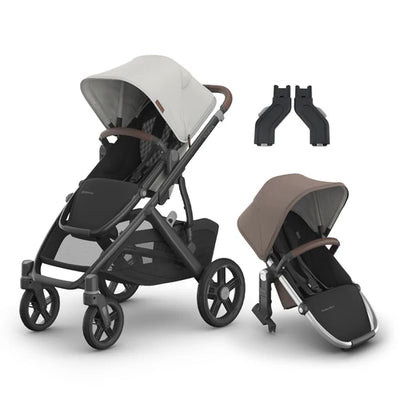 UPPAbaby Vista V3 Two in Tow Bundle (Stroller + RumbleSeat + Adapters)