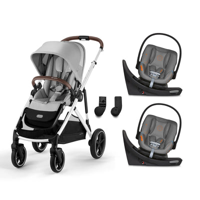 CYBEX Gazelle S 2 Stroller + Aton G Swivel SensorSafe Infant Car Seat Twin Travel System
