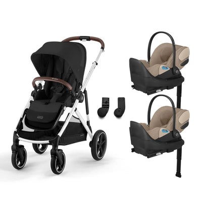 CYBEX Gazelle S 2 Stroller + Cloud T SensorSafe Infant Car Seat Twin Travel System