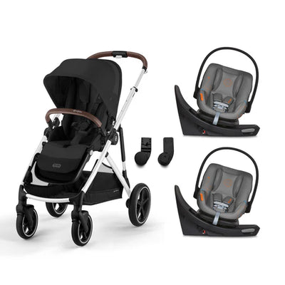 CYBEX Gazelle S 2 Stroller + Aton G Swivel SensorSafe Infant Car Seat Twin Travel System
