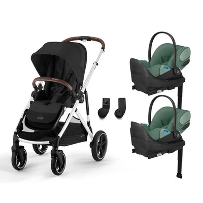 CYBEX Gazelle S 2 Stroller + Cloud T SensorSafe Infant Car Seat Twin Travel System