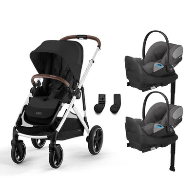 CYBEX Gazelle S 2 Stroller + Cloud T SensorSafe Infant Car Seat Twin Travel System