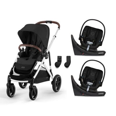 CYBEX Gazelle S 2 Stroller + Aton G Swivel SensorSafe Infant Car Seat Twin Travel System