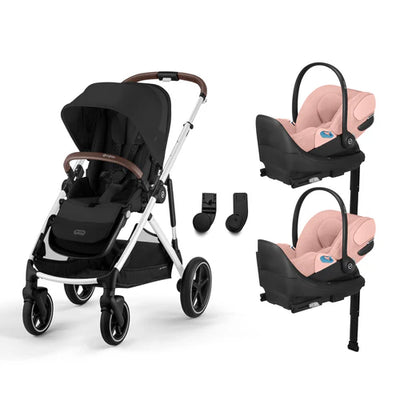 CYBEX Gazelle S 2 Stroller + Cloud T SensorSafe Infant Car Seat Twin Travel System