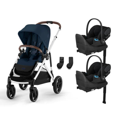 CYBEX Gazelle S 2 Stroller + Cloud T SensorSafe Infant Car Seat Twin Travel System