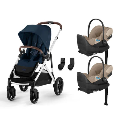 CYBEX Gazelle S 2 Stroller + Cloud T SensorSafe Infant Car Seat Twin Travel System