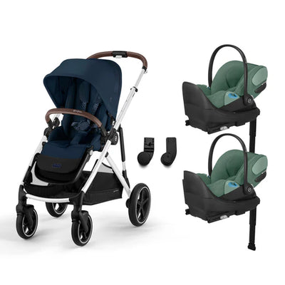 CYBEX Gazelle S 2 Stroller + Cloud T SensorSafe Infant Car Seat Twin Travel System