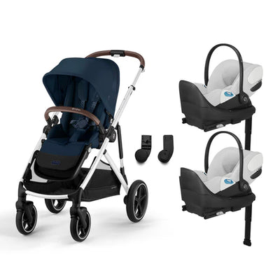 CYBEX Gazelle S 2 Stroller + Cloud T SensorSafe Infant Car Seat Twin Travel System