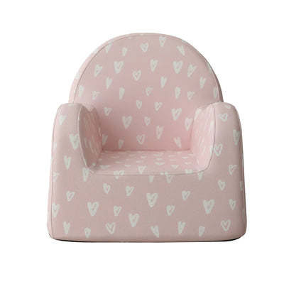 Dwingular Soffkin Leather Luxury Kids Sofa Pink with Hearts