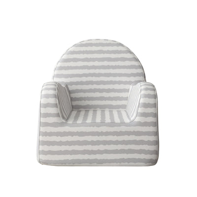 Dwingular Soffkin Leather Luxury Kids Sofa Grey with Stripe