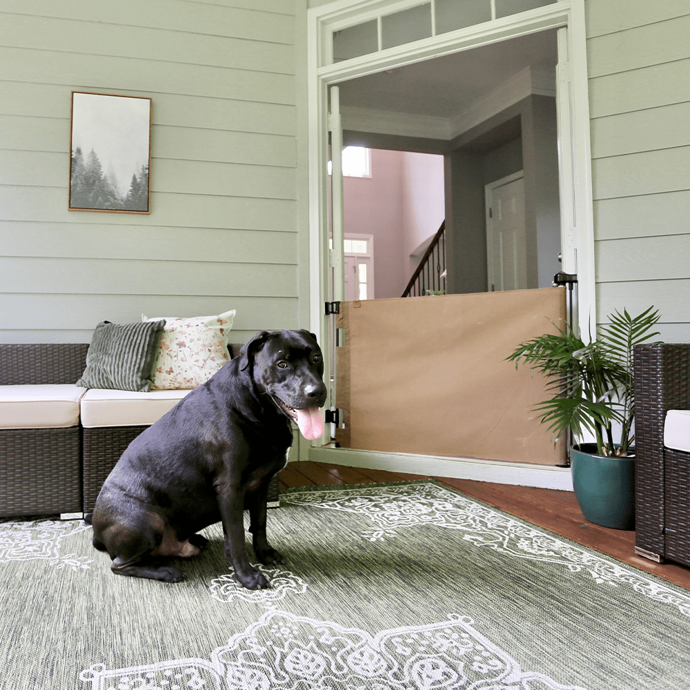 Crafted Gates Co. Oil Waxed Canvas Pet Safety Gate- Strolleria