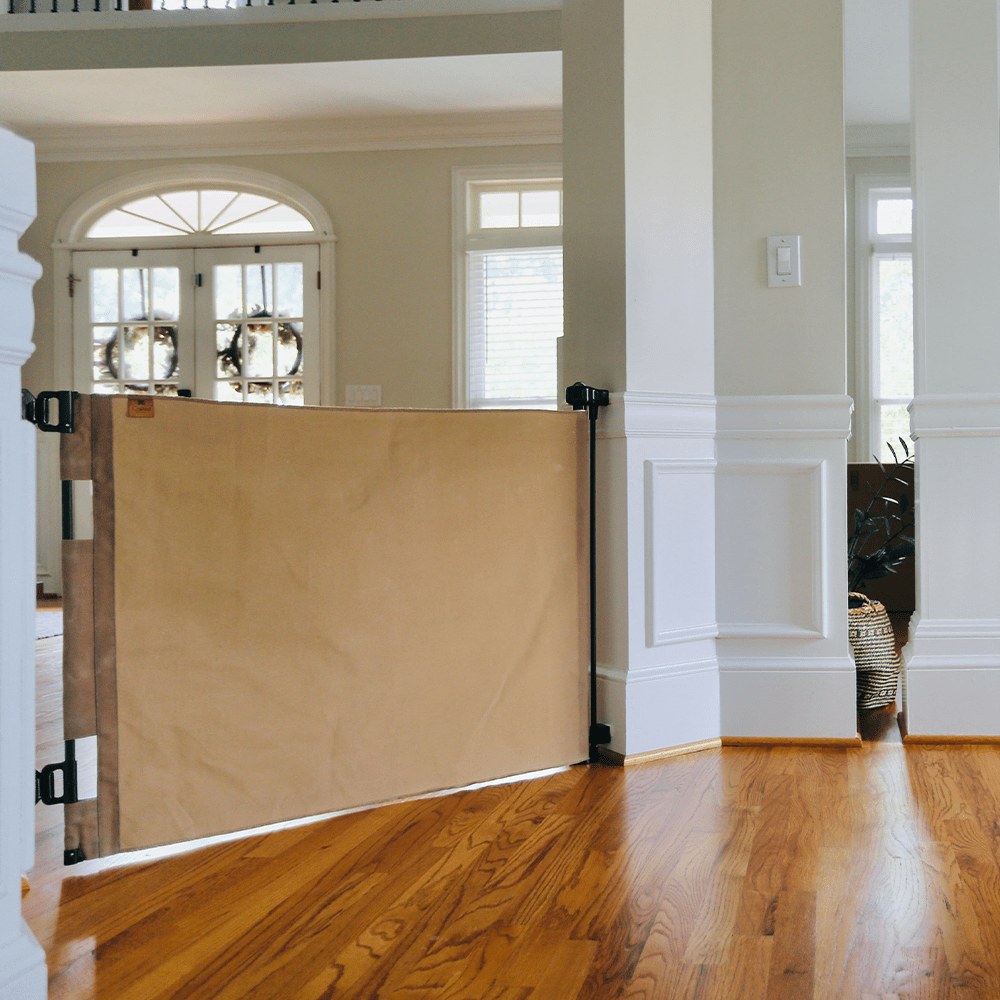 Crafted Gates Co. Oil Waxed Canvas Pet Safety Gate- Strolleria