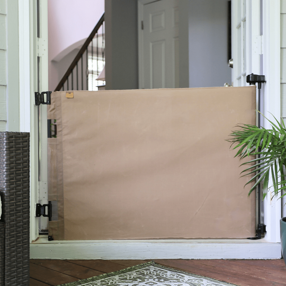 Crafted Gates Co. Oil Waxed Canvas Pet Safety Gate- Strolleria