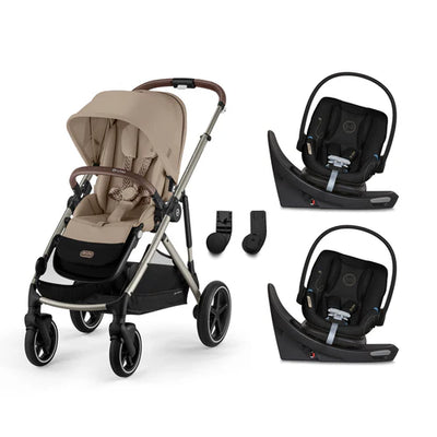 CYBEX Gazelle S 2 Stroller + Aton G Swivel SensorSafe Infant Car Seat Twin Travel System
