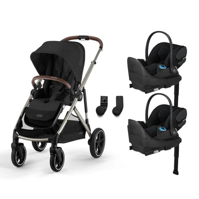 CYBEX Gazelle S 2 Stroller + Cloud T SensorSafe Infant Car Seat Twin Travel System