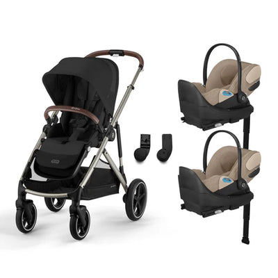 CYBEX Gazelle S 2 Stroller + Cloud T SensorSafe Infant Car Seat Twin Travel System