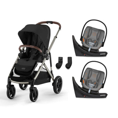 CYBEX Gazelle S 2 Stroller + Aton G Swivel SensorSafe Infant Car Seat Twin Travel System