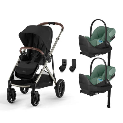 CYBEX Gazelle S 2 Stroller + Cloud T SensorSafe Infant Car Seat Twin Travel System