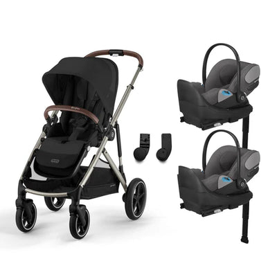 CYBEX Gazelle S 2 Stroller + Cloud T SensorSafe Infant Car Seat Twin Travel System