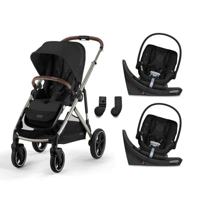 CYBEX Gazelle S 2 Stroller + Aton G Swivel SensorSafe Infant Car Seat Twin Travel System