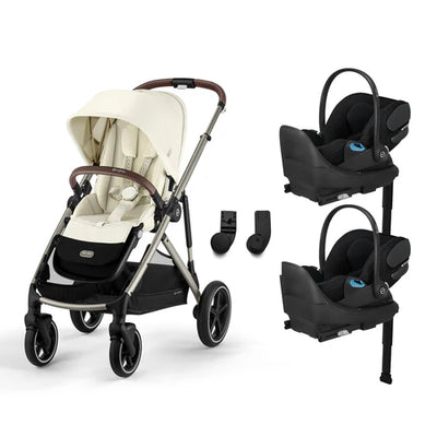 CYBEX Gazelle S 2 Stroller + Cloud T SensorSafe Infant Car Seat Twin Travel System
