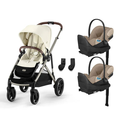 CYBEX Gazelle S 2 Stroller + Cloud T SensorSafe Infant Car Seat Twin Travel System