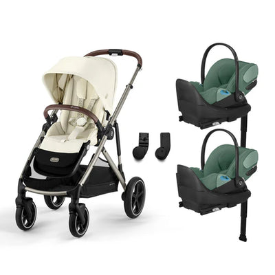 CYBEX Gazelle S 2 Stroller + Cloud T SensorSafe Infant Car Seat Twin Travel System