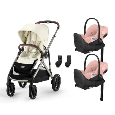 CYBEX Gazelle S 2 Stroller + Cloud T SensorSafe Infant Car Seat Twin Travel System