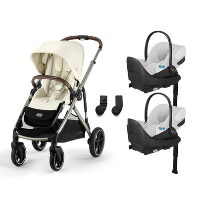 CYBEX Gazelle S 2 Stroller + Cloud T SensorSafe Infant Car Seat Twin Travel System