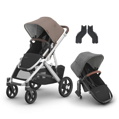 UPPAbaby Vista V3 Two in Tow Bundle (Stroller + RumbleSeat + Adapters)