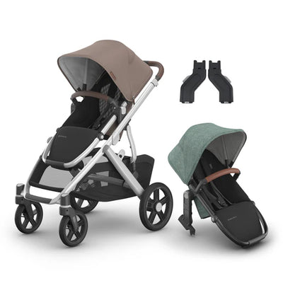 UPPAbaby Vista V3 Two in Tow Bundle (Stroller + RumbleSeat + Adapters)