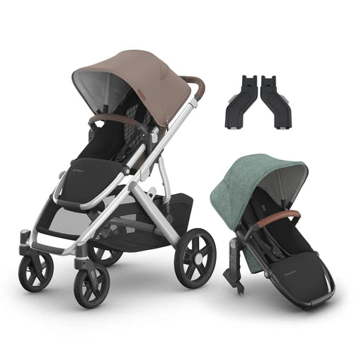 UPPAbaby Vista V3 Two in Tow Bundle (Stroller + RumbleSeat + Adapters)