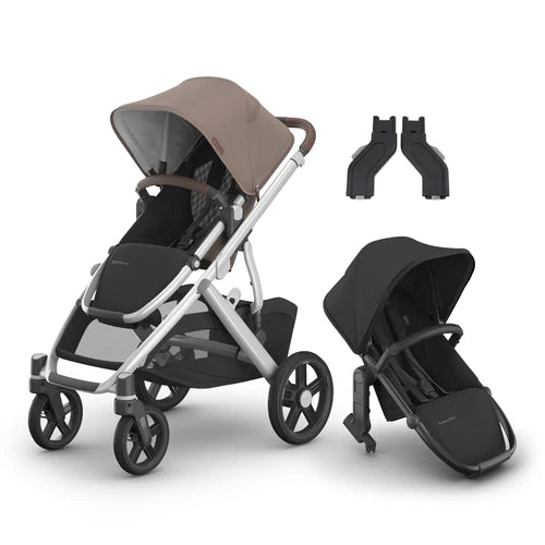 UPPAbaby Vista V3 Two in Tow Bundle (Stroller + RumbleSeat + Adapters)