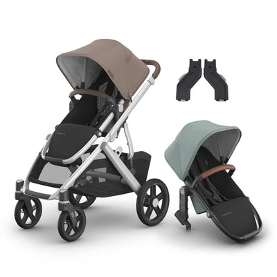 UPPAbaby Vista V3 Two in Tow Bundle (Stroller + RumbleSeat + Adapters)