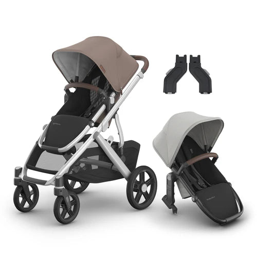 UPPAbaby Vista V3 Two in Tow Bundle (Stroller + RumbleSeat + Adapters)
