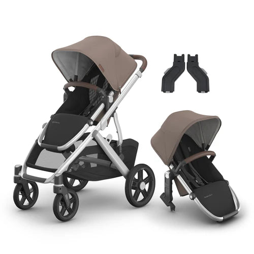 UPPAbaby Vista V3 Two in Tow Bundle (Stroller + RumbleSeat + Adapters)