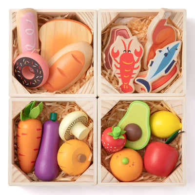 Tiny Land® Wooden Play Food For Kitchen (Without Rack)