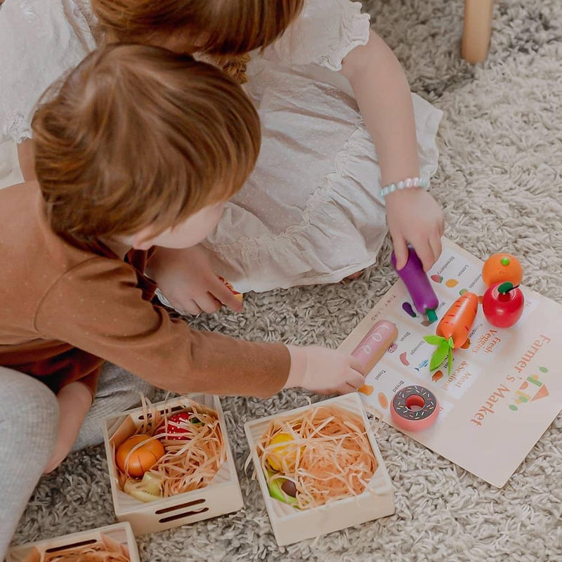 Tiny Land® Wooden Play Food For Kitchen (Without Rack)