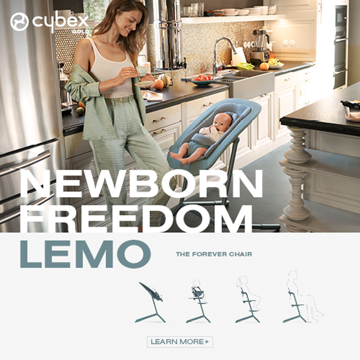 CYBEX LEMO 2 High Chair 4-in-1 Set - Stunning Black- Strolleria