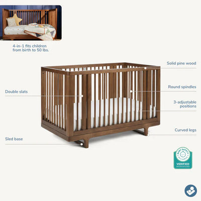 Maxi Cosi Embraced Forms Island Crib - Chestnut Stain