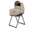 Vanilla Blend PEG Pop Up Bassinet With Stand - Side View | Strolleria