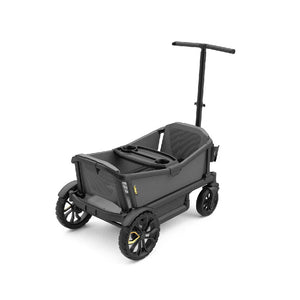 Black Veer Cruiser All-Terrain Wagon with Interior Snack Tray - Front Angle View | Strolleria