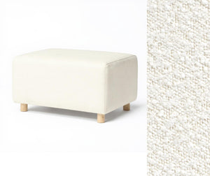HP Boucle Oyster Wide Rectangle Ottoman - Side Angle | Strolleria