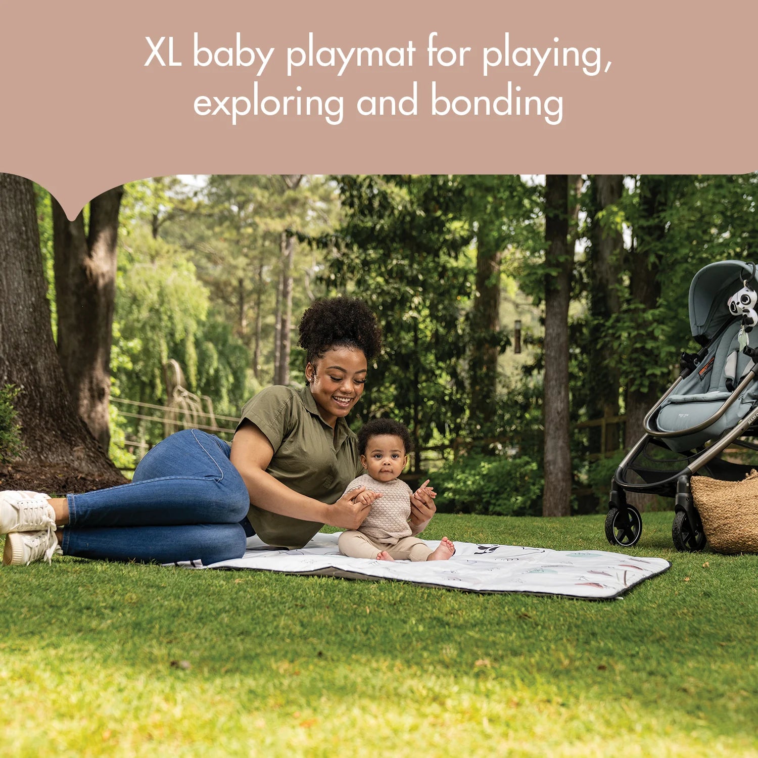 Tiny Love Black & White XL Outdoor Picnic Mat- Strolleria