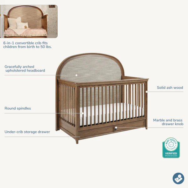 Maxi Cosi Quiet Luxury Headboard Crib - Dolce Oak Stain