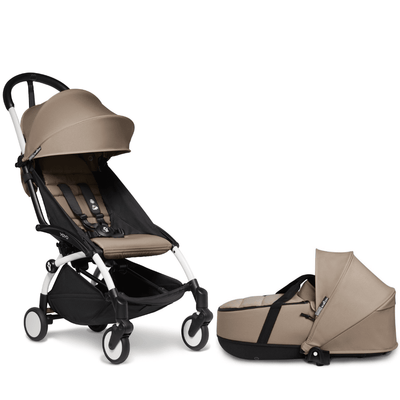 Babyzen YOYO2 6+ Complete Stroller and Bassinet Bundle - White / Taupe