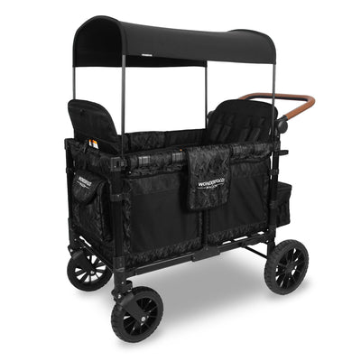 WonderFold W4 Luxe Quad Stroller Wagon - Elite Black Camo
